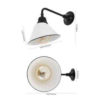 Croydon 9.63"  Farmhouse Industrial Indoor/Outdoor Iron LED Gooseneck Arm Outdoor Sconce - JONATHAN Y